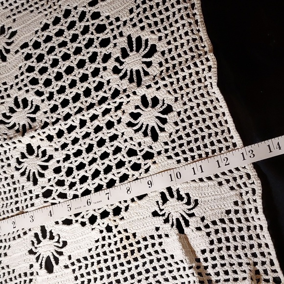 Handmade Vintage Crochet Table Runner Sofa Back Cover - Picture 3 of 6